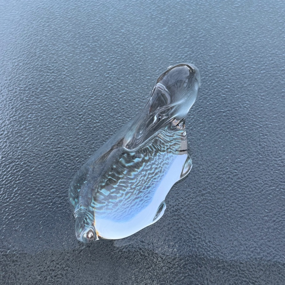 Small Clear Crystal Glass Sitting Bunny Rabbit Paperweight Collectible Figurine - Picture 6 of 8